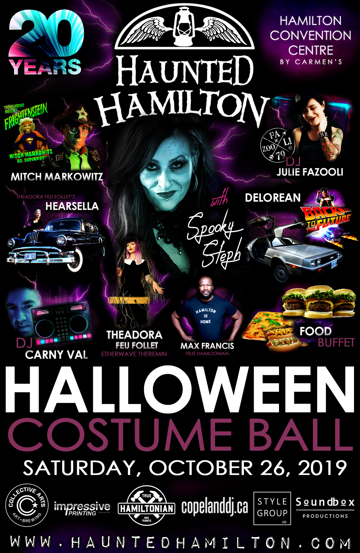 Haunted Hamilton's HALLOWEEN Costume Ball hosted by Spooky Steph | Saturday, October 26, 2019, The Hamilton Convention Centre by Carmens | Celebrating 20 Years of Haunted Hamilton! | Hamilton, Ontario, Canada